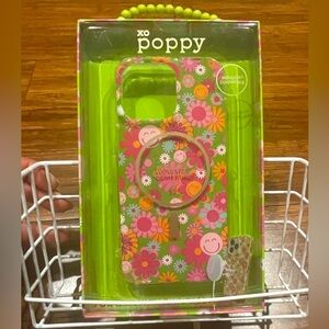 Poppy green floral mag safe phone cover NIB NWT NEW